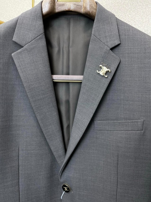 セリーヌ スーツ ブランド コピー 安全通販 グレー セットアップ 2025新作 高再現度 職人技術再現 高級感仕上げ_4