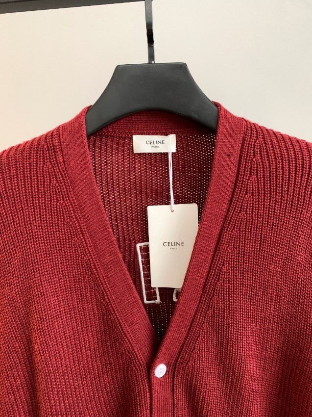 セリーヌ カーディガン ブランド コピー 安全通販 ボルドー Cワッペン 2025新作 高再現度 上質素材 丁寧な縫製_6