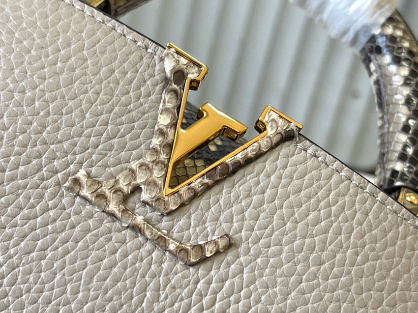 ルイ・ヴィトン カプシーヌBB グレージュ パイソンハンドル 2025新作 バッグ コピー 高級感仕上げ 精密ディテール 上質感あふれる人気モデル_5