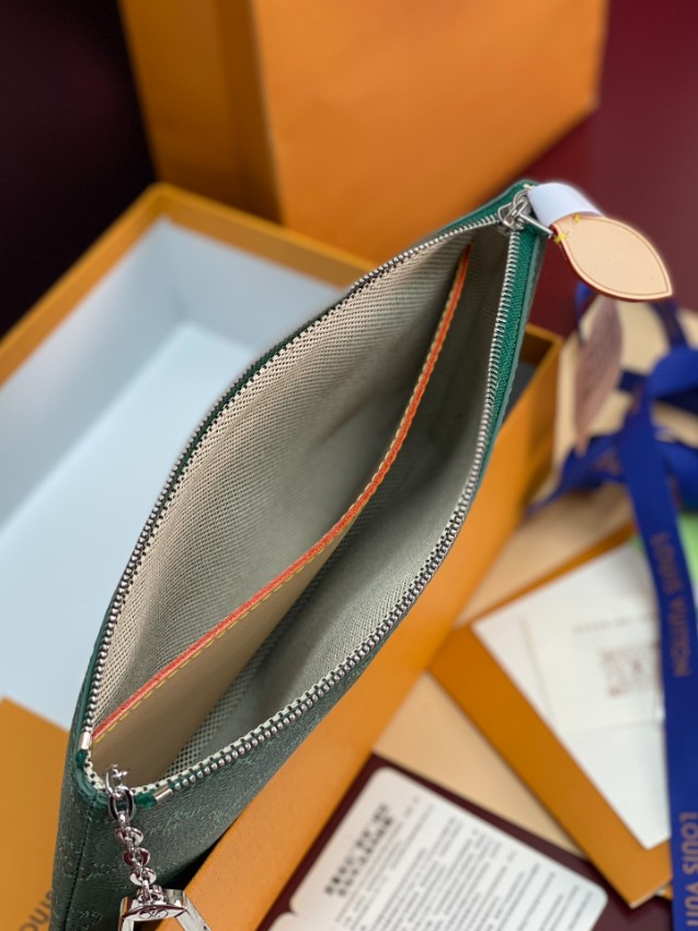 ルイ・ヴィトン モノグラム グリーン ポーチ 2025新作 バッグ 偽物 高級感仕上げ 精密ディテール 上質感ある人気クラッチ_7