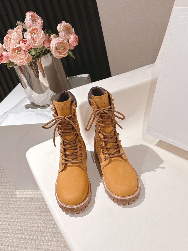 セリーヌ 定番モデル レースアップブーツ 優良サイト 高評価 本革使用 精密ディテール 安心取引_2