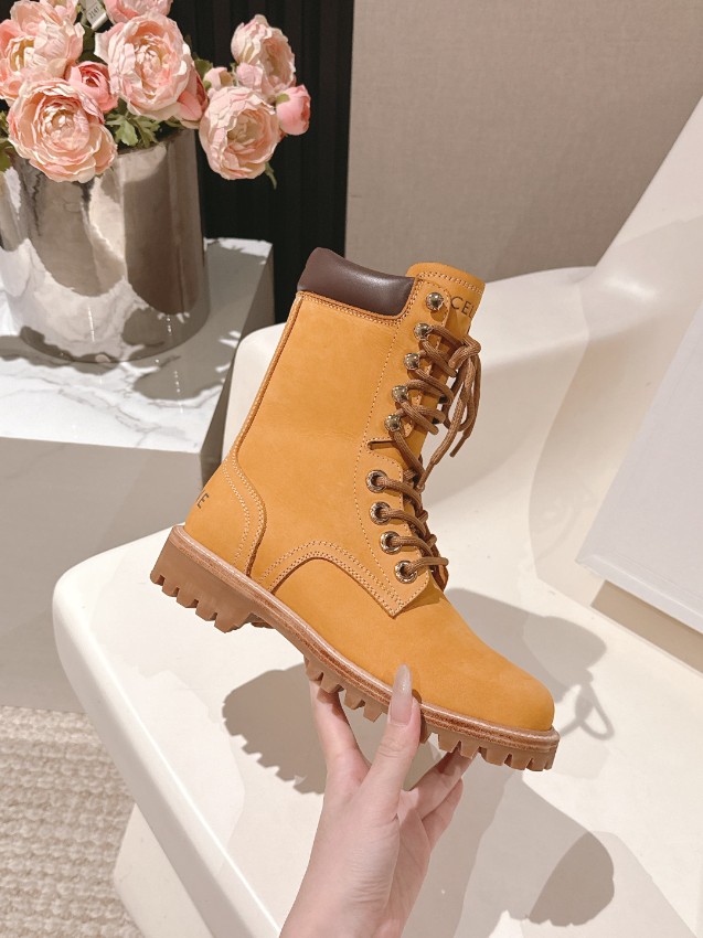 セリーヌ 定番モデル レースアップブーツ 優良サイト 高評価 本革使用 精密ディテール 安心取引_5