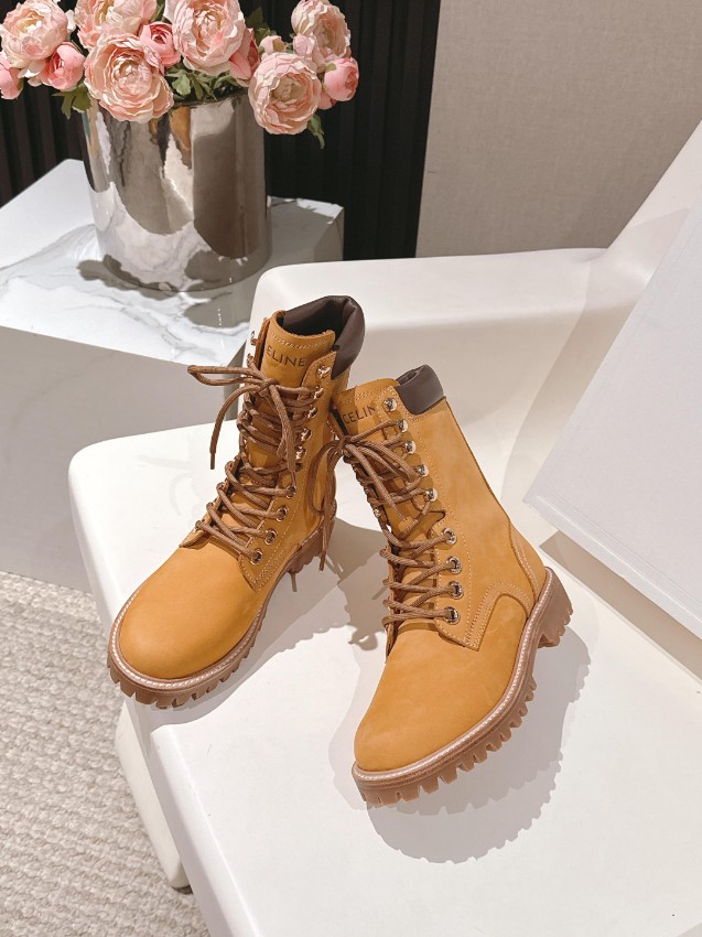 セリーヌ 定番モデル レースアップブーツ 優良サイト 高評価 本革使用 精密ディテール 安心取引_4