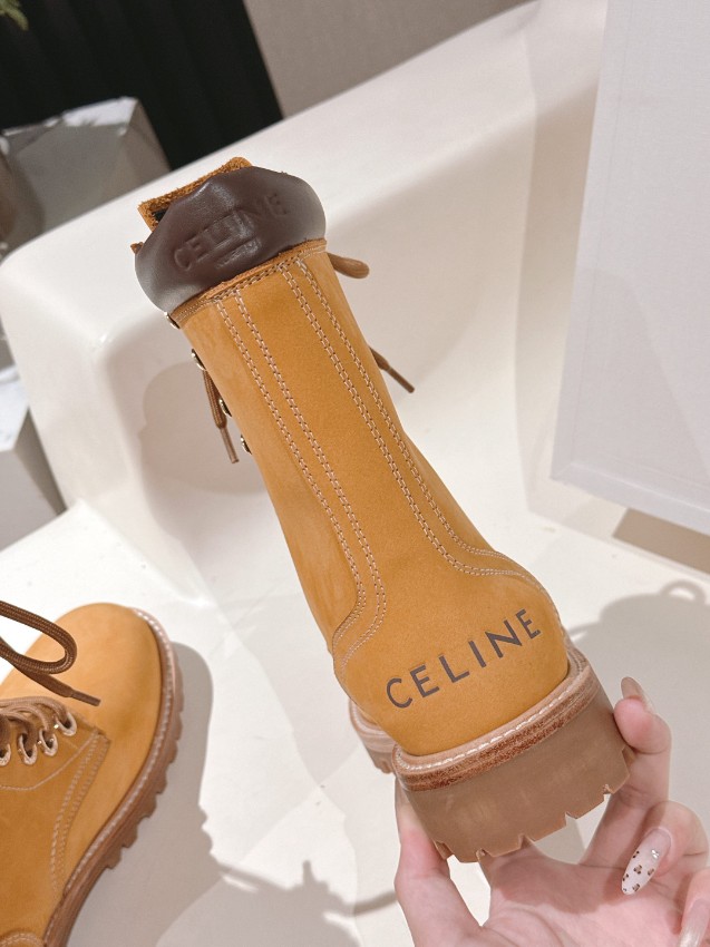 セリーヌ 定番モデル レースアップブーツ 優良サイト 高評価 本革使用 精密ディテール 安心取引_7