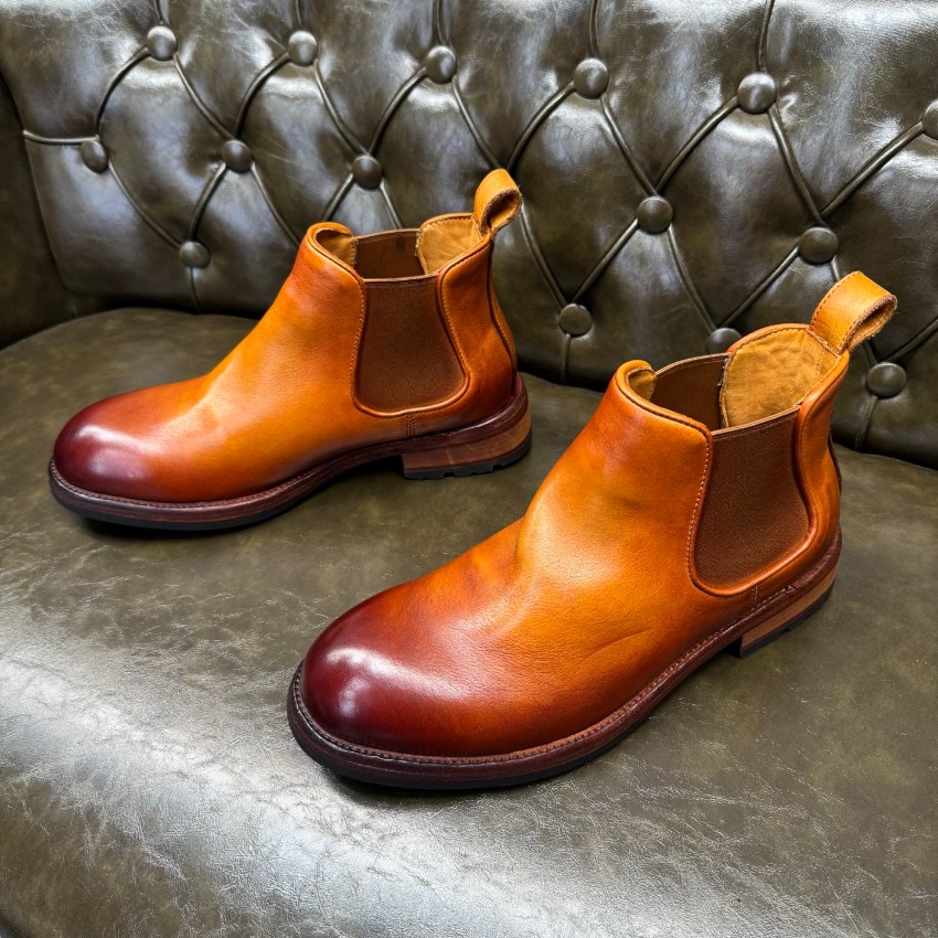 プラダ メンズ レザーチェルシーブーツ ブランド コピー 2025新作 高級感仕上げ 精密ディテール 上質感 発送保証 安心サイト_4