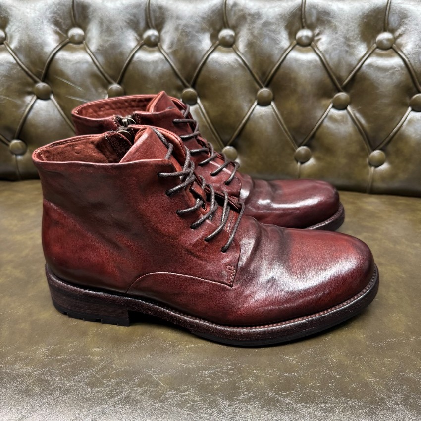 プラダ メンズ レザーレースアップブーツ 激安 2025新作 高再現度 精密ディテール 上質感 高級感仕上げ 長年の実績 発送保証 安心サイト_7