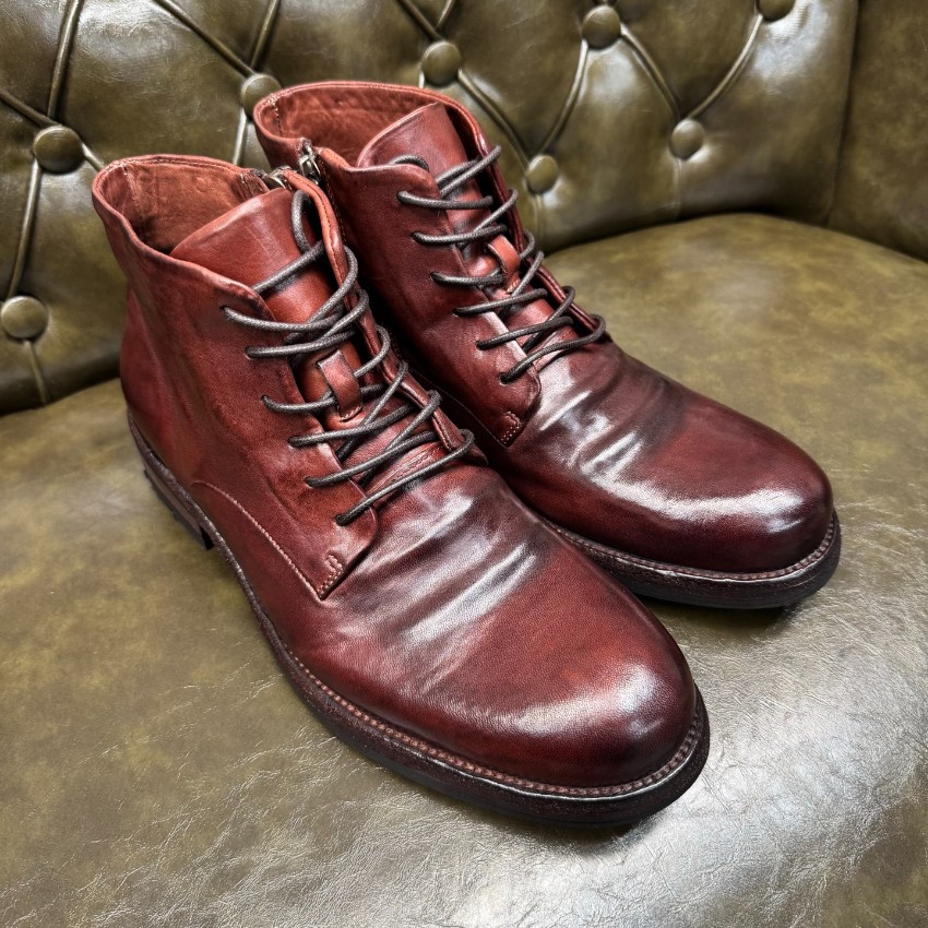 プラダ メンズ レザーレースアップブーツ 激安 2025新作 高再現度 精密ディテール 上質感 高級感仕上げ 長年の実績 発送保証 安心サイト_6