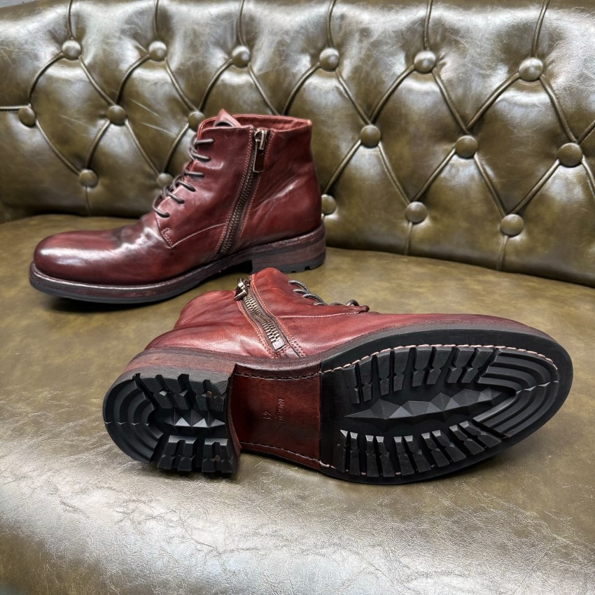 プラダ メンズ レザーレースアップブーツ 激安 2025新作 高再現度 精密ディテール 上質感 高級感仕上げ 長年の実績 発送保証 安心サイト_8