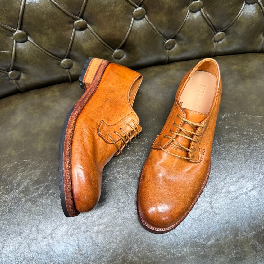 プラダ メンズ レザードレスシューズ 格安 2025新作 高再現度 精密ディテール 上質感 高級感仕上げ 職人技術再現 発送保証 安心サイト_5