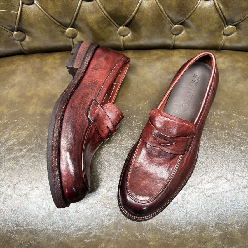 プラダ メンズ レザーローファー ブランド コピー 2025新作 高再現度 精密ディテール 上質感 高級感仕上げ 職人技術再現 発送保証_6