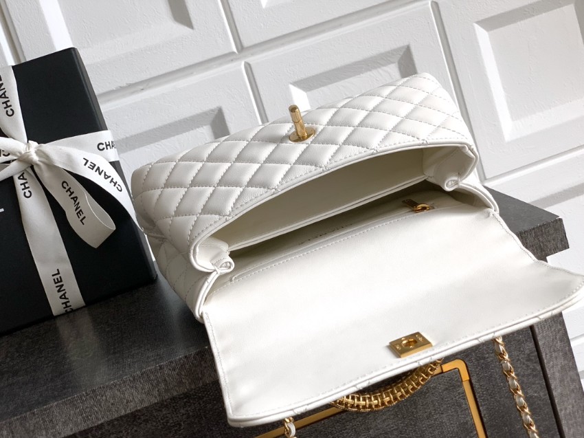 シャネル ミディアムトップハンドルフラップバッグ コピー 2025新作 高再現度 精密ディテール 高級感仕上げ 上質感 レビュー高リピ率 発送保証_5