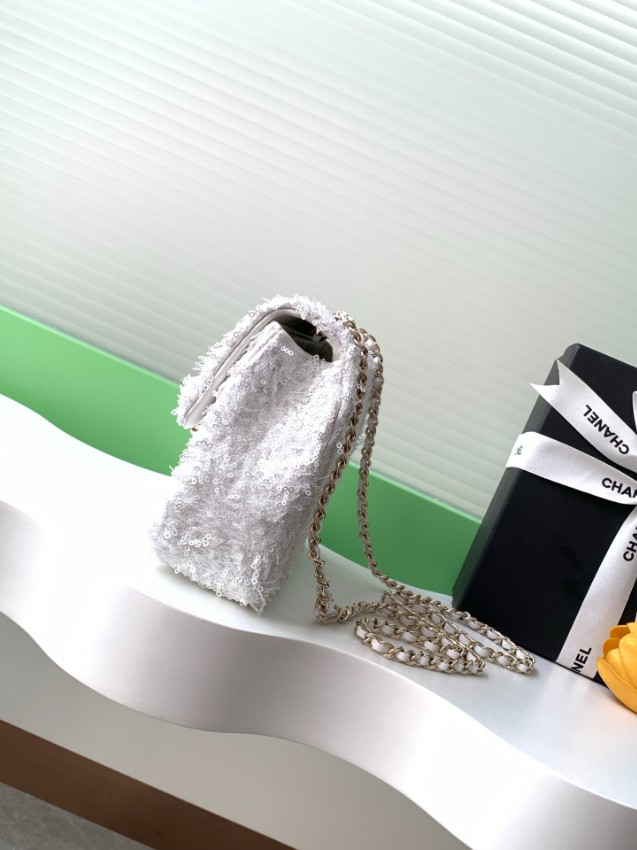 シャネル チェーンショルダーバッグ 2025新作 高級感仕上げ 格安 精密ディテール ホワイトスパンコール再現度モデル_1