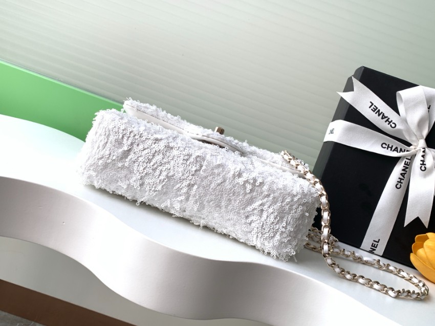 シャネル チェーンショルダーバッグ 2025新作 高級感仕上げ 格安 精密ディテール ホワイトスパンコール再現度モデル_5