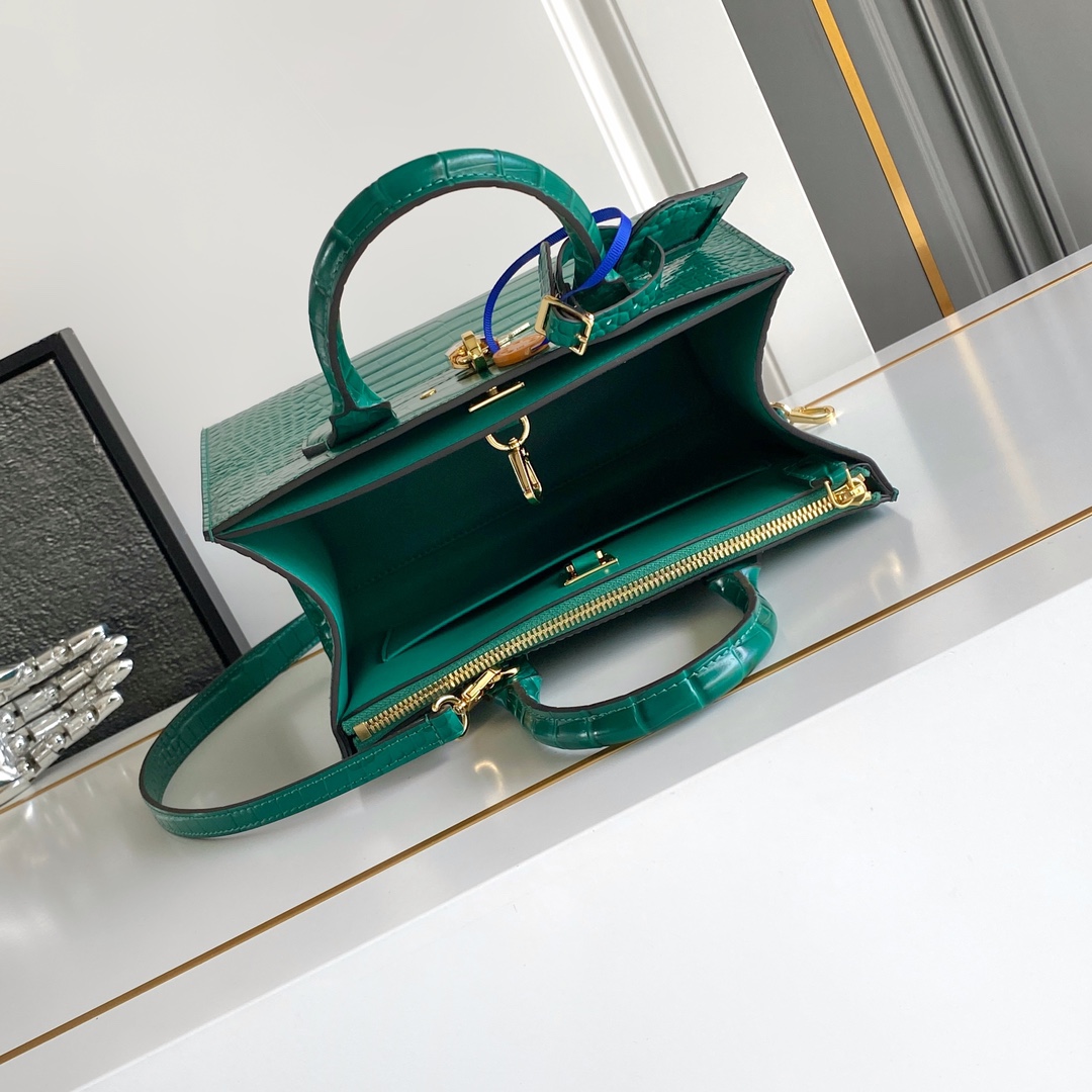 ルイヴィトン クロコ型押しグリーン 2025新作 ブランド コピー 圧倒的な再現度 精密ディテール 高級レベル仕様 確実に届く 秘密厳守配送 ハンドバッグ_5
