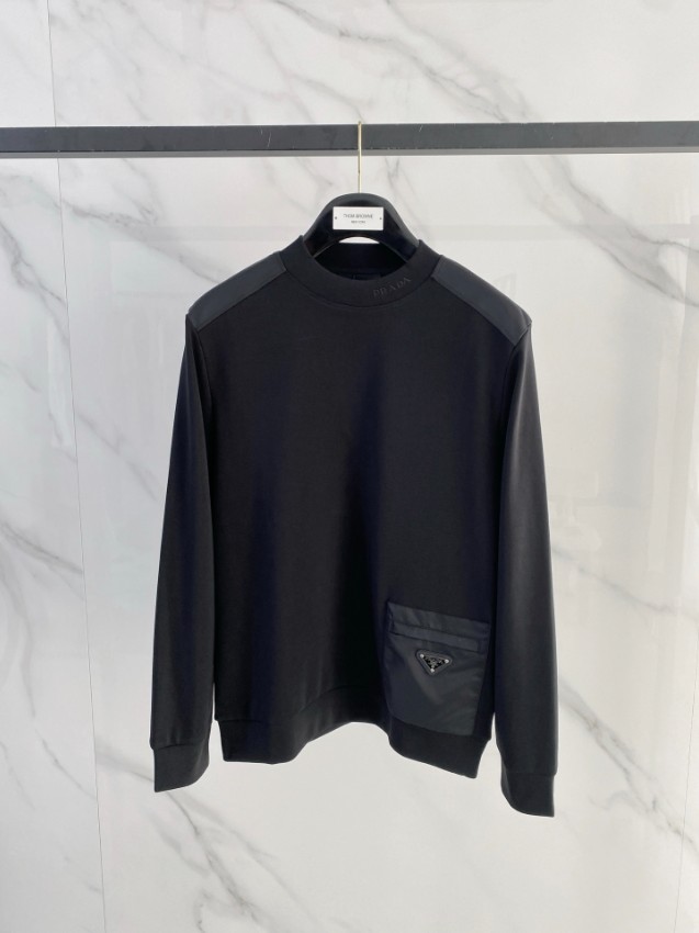 プラダ 優良サイト ロゴポケット長袖トップス 2025新作 定番モデル 高再現度 高品質仕上げ 快適な着心地 通気性良好 男女兼用_1