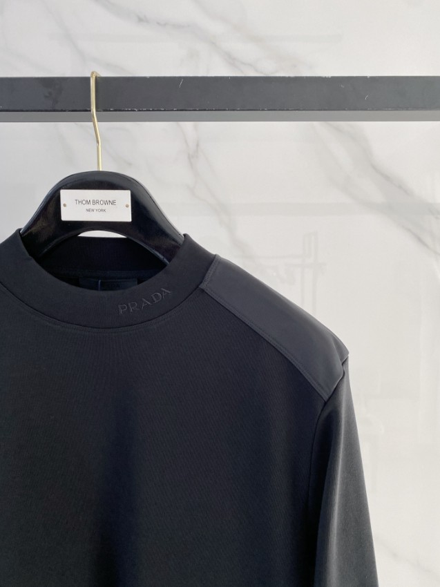 プラダ 優良サイト ロゴポケット長袖トップス 2025新作 定番モデル 高再現度 高品質仕上げ 快適な着心地 通気性良好 男女兼用_4