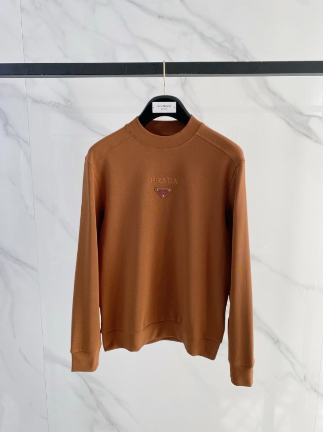 プラダ n級 2025新作 ブラウン 定番クルーネックスウェット 高再現度 高評価 職人技術再現 安心サイト 実店舗運営_1