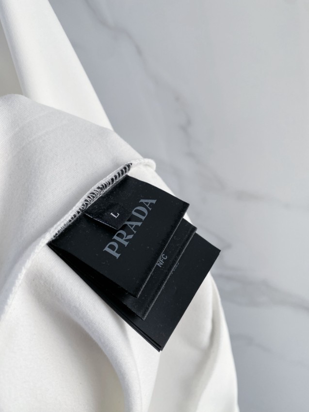 プラダ 格安 2025新作 ホワイト フロントポケット クルーネックスウェット 高再現度 高評価 安心サイト 実店舗運営_8
