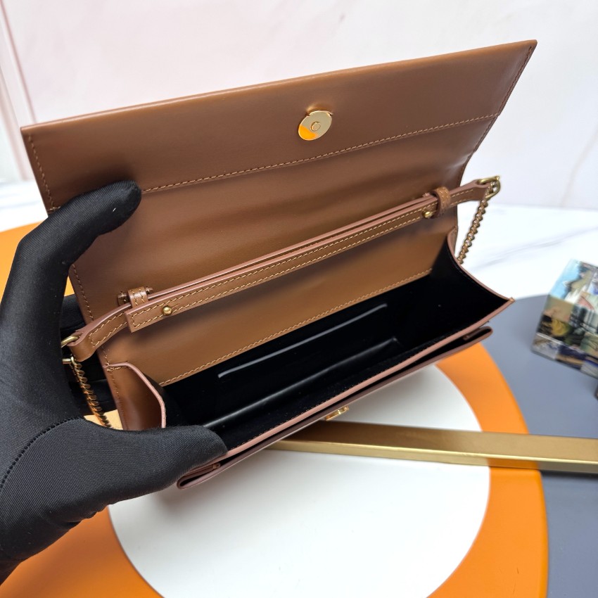 サンローラン チェーンウォレット スーパーコピー 2025新作 高品質 上質感 丁寧な縫製 高再現度 ブラウン系 レビュー高リピ率_7