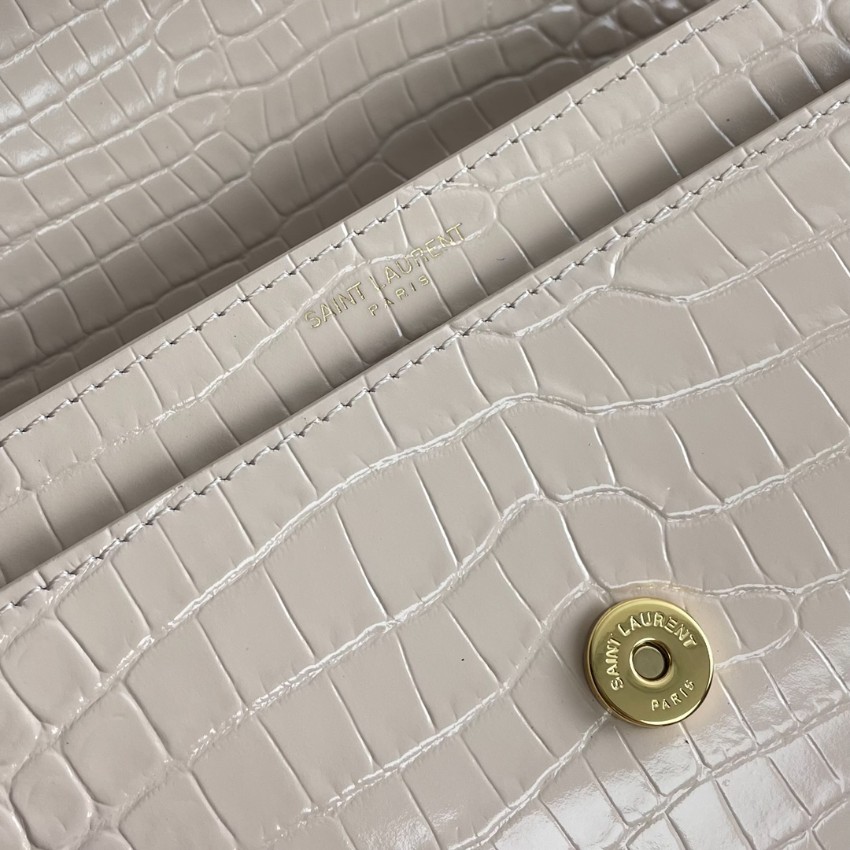 サンローラン チェーンバッグ コピー 2025新作 高品質 上質感 丁寧な縫製 高再現度 レビュー高リピ率 クリームベージュ クロコ型押し_9