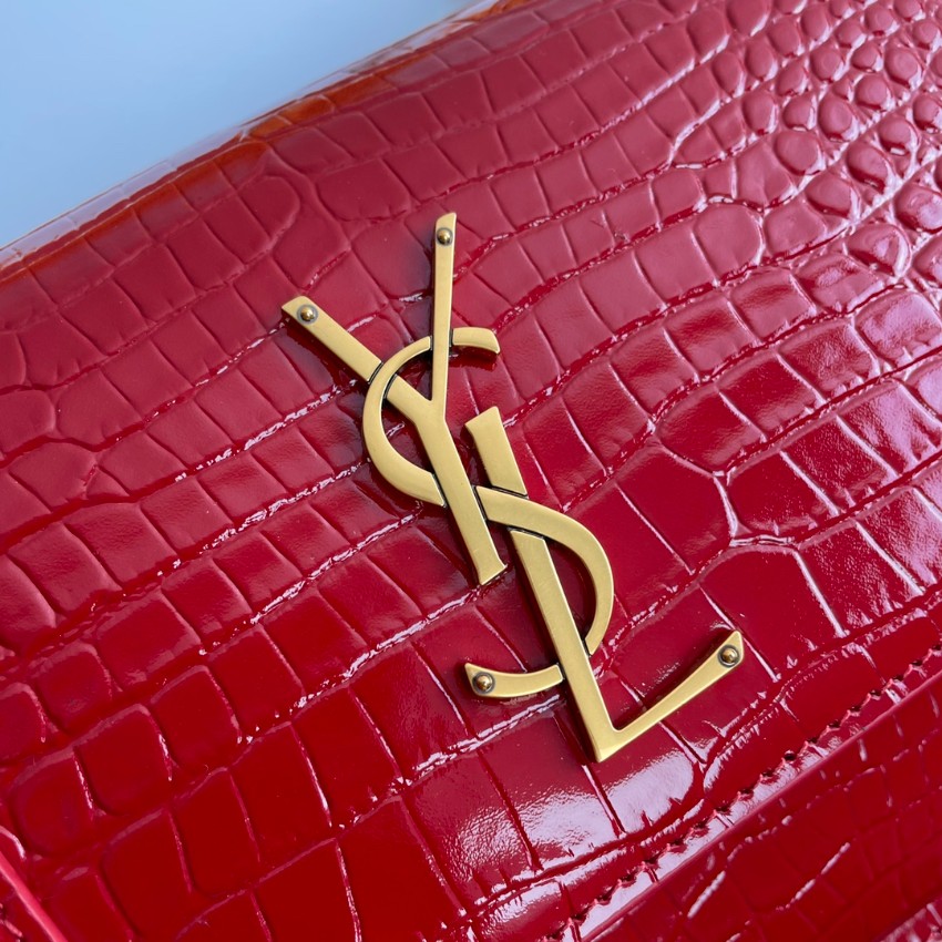 サンローラン チェーンバッグ スーパーコピー 優良サイト 2025新作 高品質 上質感 丁寧な縫製 高再現度 品質管理徹底 レッド クロコ型押し_7