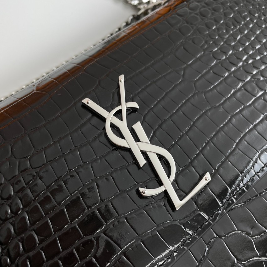 サンローラン チェーンバッグ 偽物 バレない再現度 2025新作 高品質 上質感 丁寧な縫製 高再現度 専用ケース付属 ブラック クロコ型押し_7