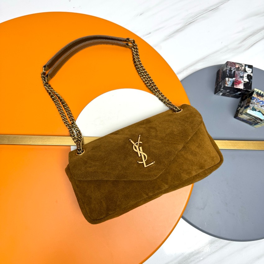 サンローラン 激安屋口コミ 2025新作 ブラウンスエードチェーンバッグ 高再現度の精密ディテール 極上の装着感と高級感仕上げ 発送保証 追跡可能_3
