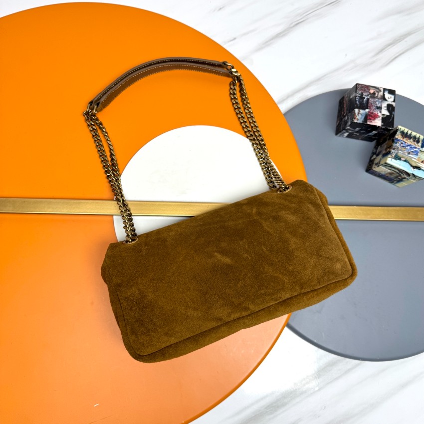 サンローラン 激安屋口コミ 2025新作 ブラウンスエードチェーンバッグ 高再現度の精密ディテール 極上の装着感と高級感仕上げ 発送保証 追跡可能_4