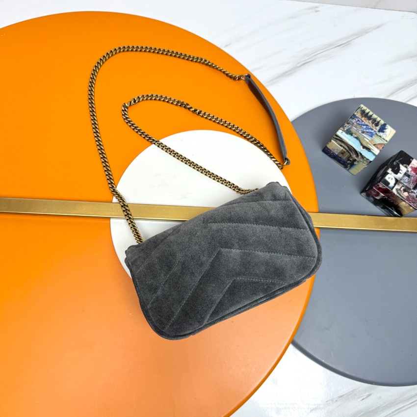 サンローラン 格安 2025新作 キルトスエードチェーンバッグ 圧倒的な再現度と精密ディテール 細部まで忠実な高級感仕上げ 発送保証 追跡可能 安心サイト_2