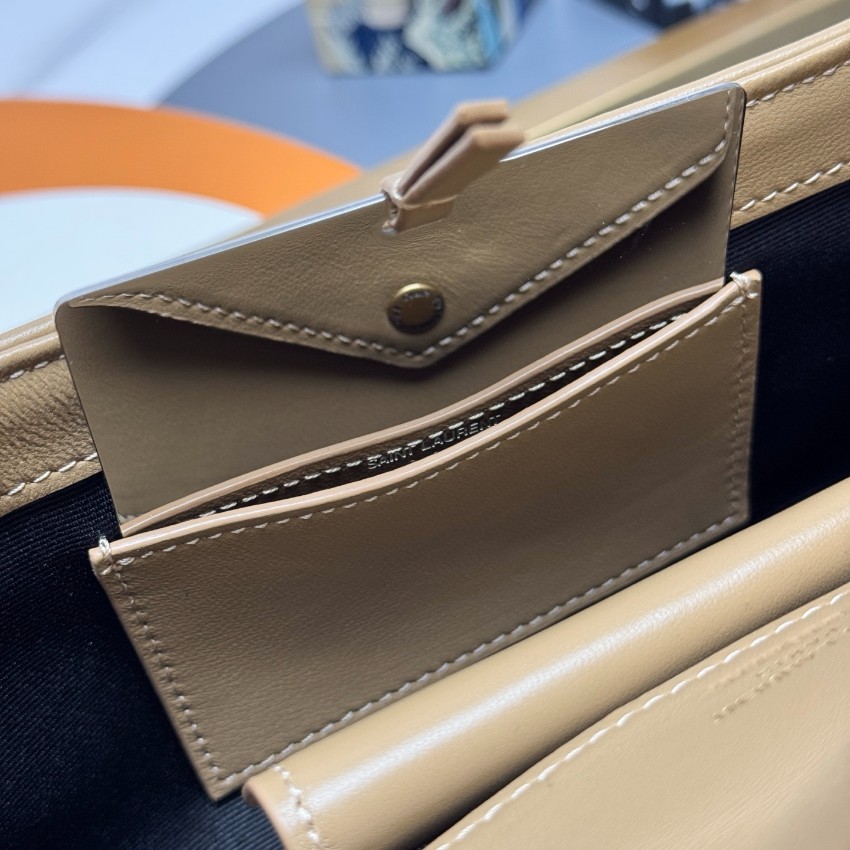 サンローラン 偽物 バレない再現度 2025新作 ライトベージュキルトバッグ 高級レベル仕様と精密ディテール 細部まで忠実な仕上げ 発送保証 追跡可能_7