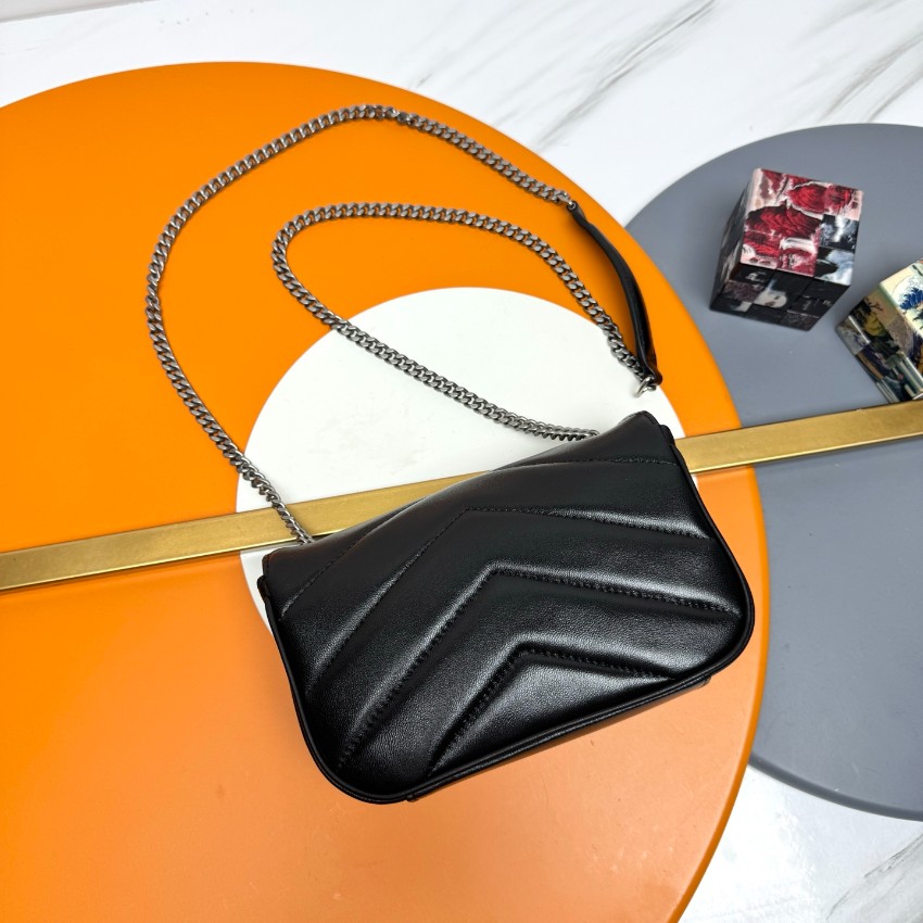 サンローラン n級 2025新作 ブラックキルトレザーバッグ 高再現度の精密ディテール 高級レベル仕様 圧倒的な再現度 発送保証 追跡可能 安心サイト_3