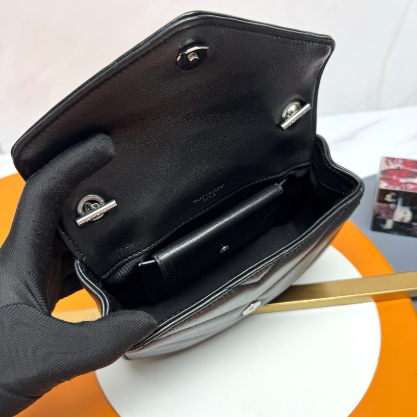 サンローラン n級 2025新作 ブラックキルトレザーバッグ 高再現度の精密ディテール 高級レベル仕様 圧倒的な再現度 発送保証 追跡可能 安心サイト_5