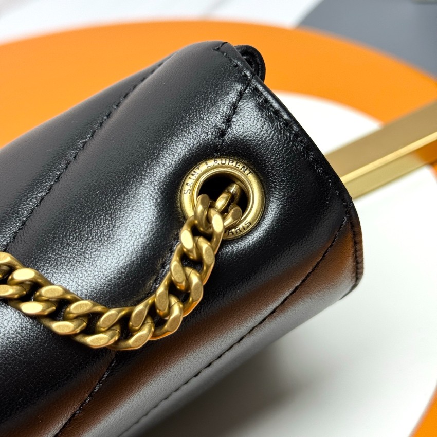 サンローラン 偽物 2025新作 ブラックキルトレザーバッグ 精密ディテールと高級レベル仕様 圧倒的な再現度 高級感仕上げ 発送保証 追跡可能_7