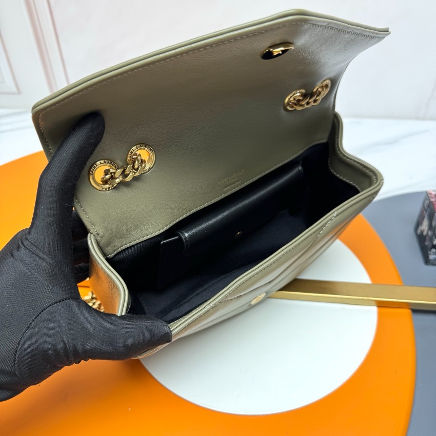 サンローラン 激安 2025新作 オリーブグリーンキルトレザーバッグ 高再現度の精密ディテール 高級レベル仕様 圧倒的な再現度 発送保証 追跡可能_5