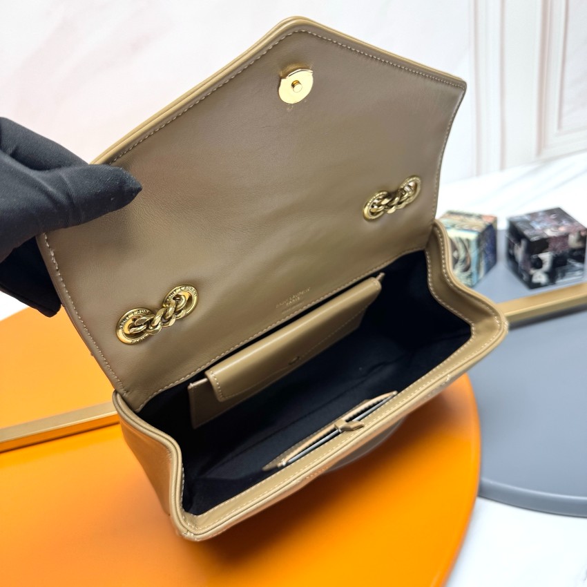 サンローラン コピー 2025新作 キャメルベージュキルトレザーバッグ 高再現度の精密ディテール 高級レベル仕様 圧倒的な再現度 発送保証 追跡可能 安心サイト_5