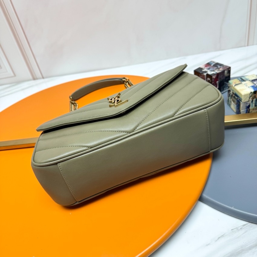 サンローラン ブランド コピー 安全通販 2025新作 グレージュキルトレザーバッグ 高再現度 精密ディテール 高級レベル仕様 圧倒的な再現度 発送保証_1