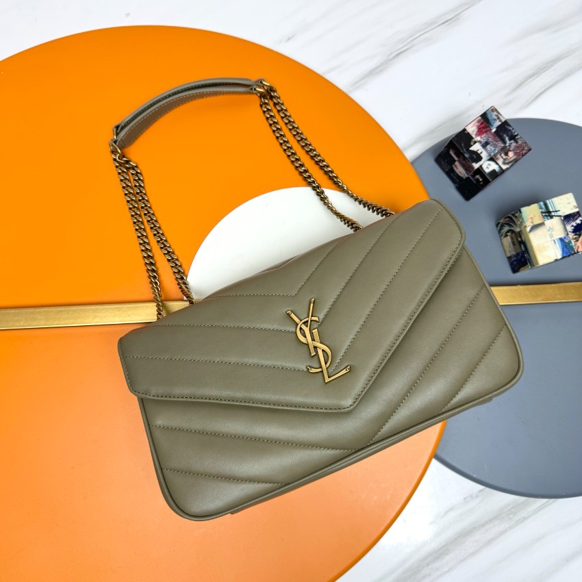 サンローラン ブランド コピー 安全通販 2025新作 グレージュキルトレザーバッグ 高再現度 精密ディテール 高級レベル仕様 圧倒的な再現度 発送保証_2
