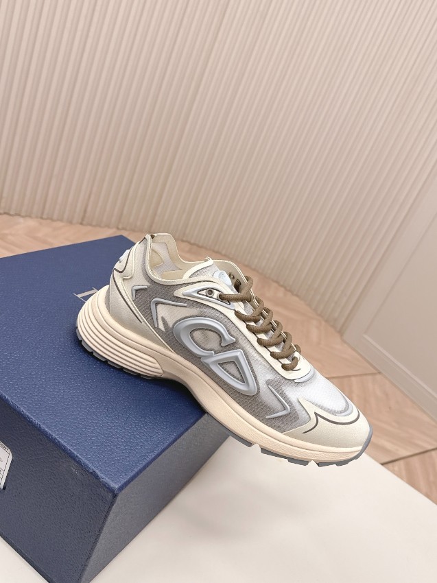 ディオール スーパーコピー n級 ダッドスニーカー ベージュ グレー 厚底 メッシュ 高再現度 2026新作_4