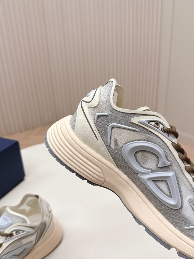 ディオール スーパーコピー n級 ダッドスニーカー ベージュ グレー 厚底 メッシュ 高再現度 2026新作_5