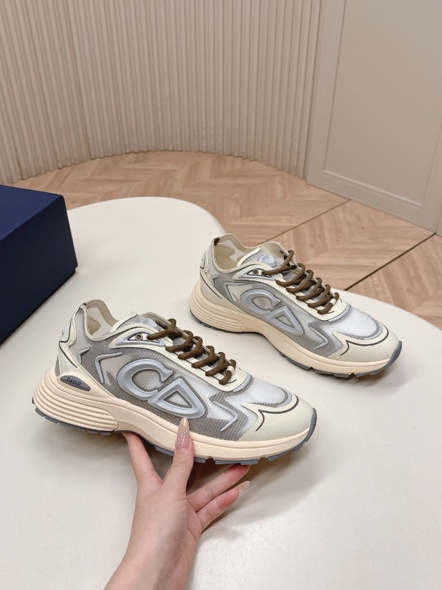 ディオール スーパーコピー n級 ダッドスニーカー ベージュ グレー 厚底 メッシュ 高再現度 2026新作_7