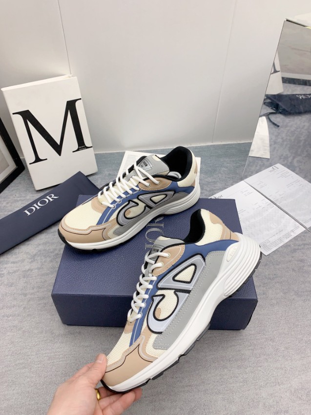 ディオール 偽物 2026新作 スニーカー ベージュブルー配色 高再現度 精密ディテール 本革使用 高品質 安心サイト 追跡可能 発送保証_5