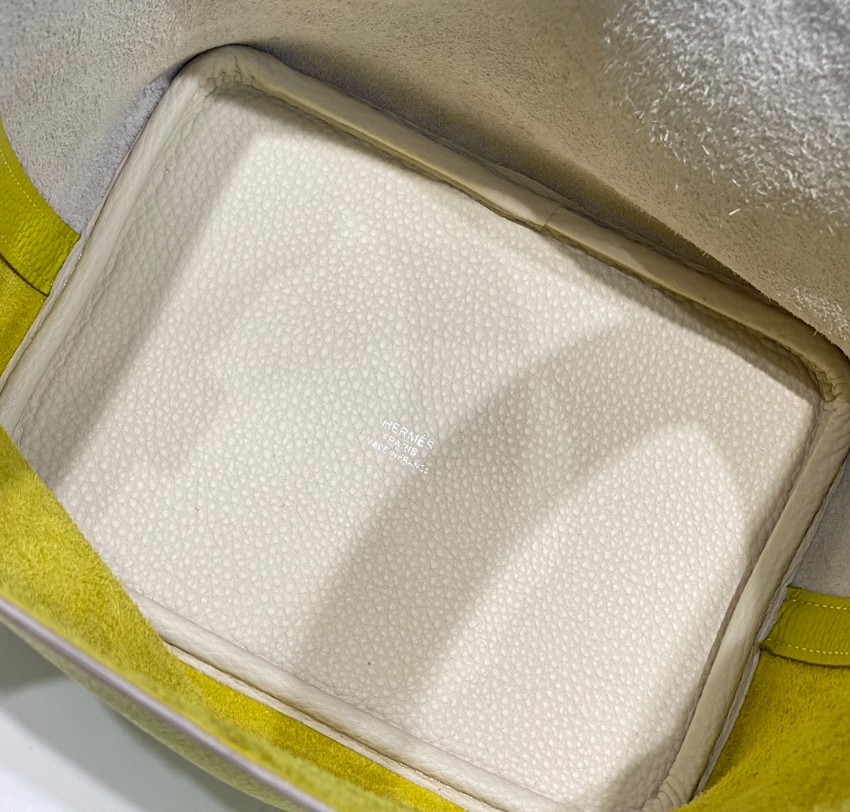 エルメス ピコタンロック 18 トートバッグ バイカラー イエロー 2026新作 偽物 高再現度 本革使用 精密ディテール 高級感仕上げ 秘密厳守配送_9