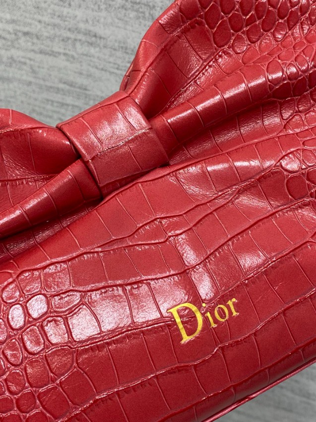 ディオール リボンモチーフチェーンバッグ 2026新作 レッド型押し 定番モデル 高再現度n級 高品質本革使用 安心サイト 精密ディテール_7