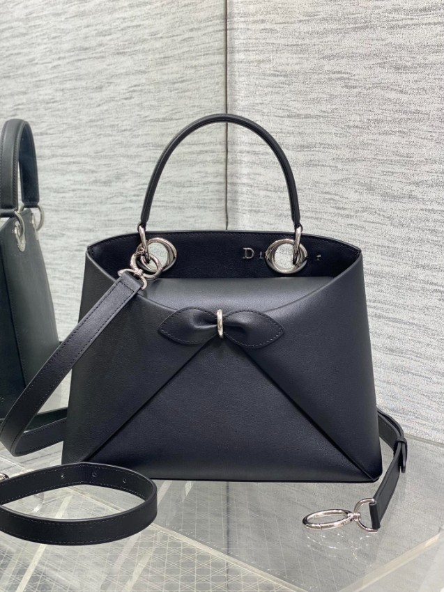 ディオール リボンモチーフ2WAYトートバッグ 2026新作 ブラック 定番モデル 高再現度格安 高品質本革使用 安心サイト 精密ディテール 即納対応_1