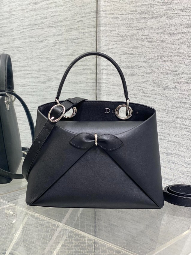 ディオール リボンモチーフ2WAYトートバッグ 2026新作 ブラック 定番モデル 高再現度格安 高品質本革使用 安心サイト 精密ディテール 即納対応_2