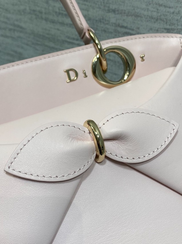 ディオール リボンモチーフ2WAYトートバッグ 2026新作 ペールピンク 定番モデル 偽物 バレない再現度 高品質本革使用 精密ディテール 安心サイト_8