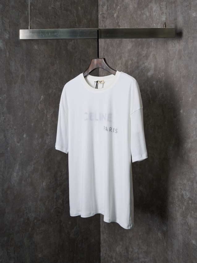 セリーヌ PARISロゴTシャツ 2026新作 格安 男女兼用 夏服 通気 肌触り良好 快適な着心地 高再現度 丁寧な縫製_3
