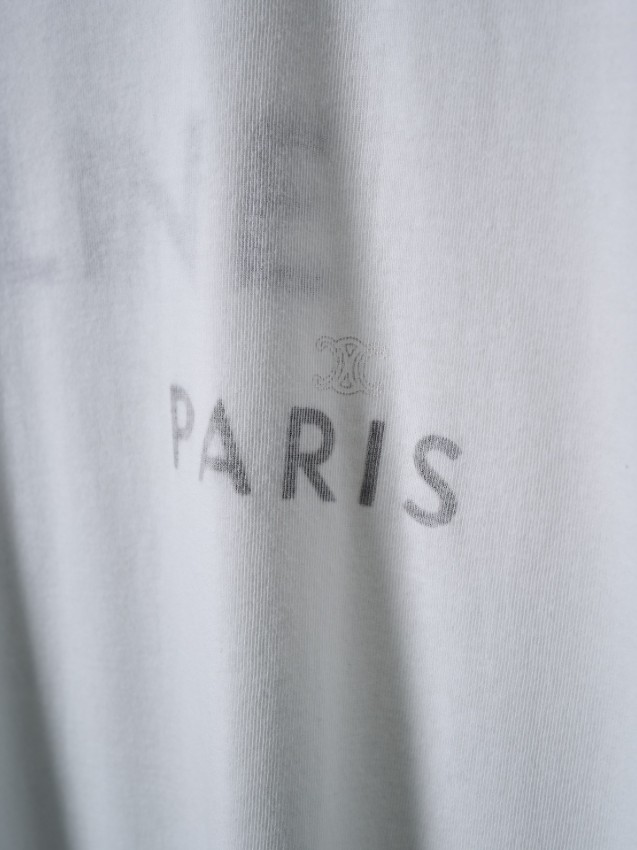 セリーヌ PARISロゴTシャツ 2026新作 格安 男女兼用 夏服 通気 肌触り良好 快適な着心地 高再現度 丁寧な縫製_6