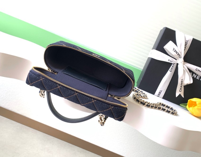 シャネル n級 デニムキルティングチェーンショルダーバッグ コンパクトハンドバッグ 激安_4