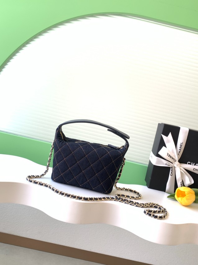 シャネル 格安 デニムキルティングチェーンショルダーバッグ ミニハンドバッグ 上品スタイル 口コミ多数_3